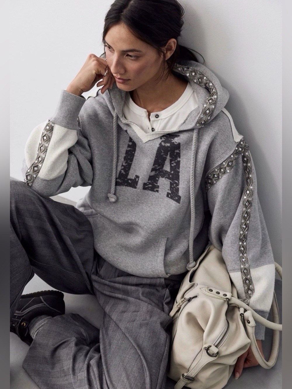 Free Free People Midnight Sparkle Hoodie We The Free Embellishments Graphic Heat